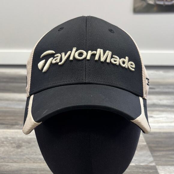 Taylormade R11 Series Black Gray OS Adjustable Strapback Colorblock Golf Cap Hat - Picture 1 of 8